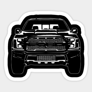 White F 150 Raptor Sketch Art Sticker